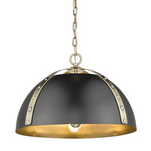 Golden Canada 6928-3P AB-BLK - Aldrich AB 3 Light Pendant in Aged Brass