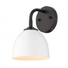 Golden Canada 6956-1W BLK-WHT - Zoey 1-Light Wall Sconce in Matte Black with Matte White Shade