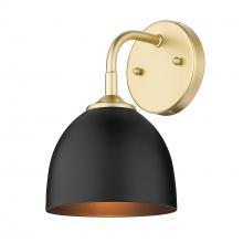 Golden Canada 6956-1W OG-BLK - Zoey 1-Light Wall Sconce in Olympic Gold with Matte Black Shade