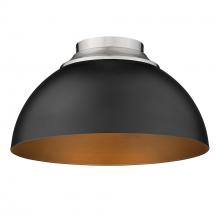 Golden Canada 6956-FM PW-BLK - Zoey Flush Mount in Pewter with Matte Black Shade