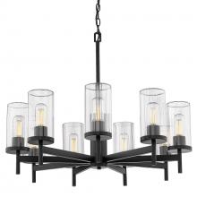 Golden Canada 7011-9 BLK-CLR - Winslett 9 Light Chandelier in Matte Black with Ribbed Clear Glass Shades