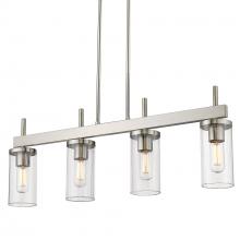 Golden Canada 7011-LP PW-CLR - Winslett Linear Pendant in Pewter with Ribbed Clear Glass Shades