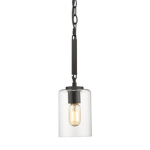 Golden Canada 7041-M1L BLK-CLR - Monroe Mini Pendant in Matte Black with Gold Highlights and Clear Glass