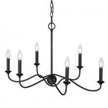 Golden Canada 8316-LP BLK - Tierney 6 Light Linear Pendant in Matte Black