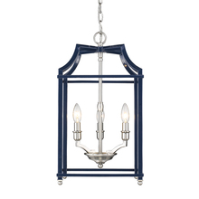 Golden Canada 8401-3P PW-NVY - Leighton PW 3 Light Pendant in Pewter with Navy