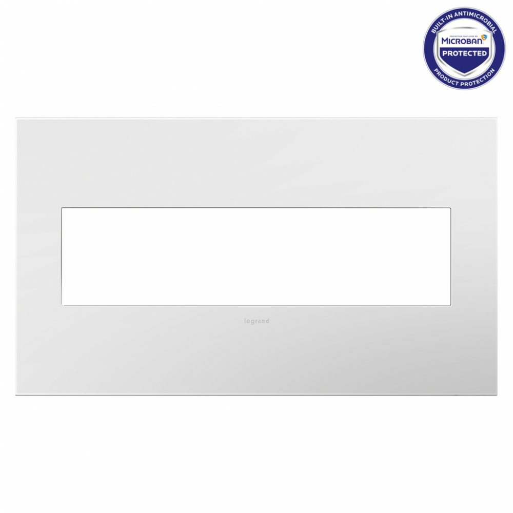 Gloss White-on-White, 4-Gang Wall Plate