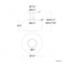  PD-48516-40-BK - Doma Pendant Light