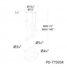  PD-77505R-BC - Cyllindra Chandelier Light