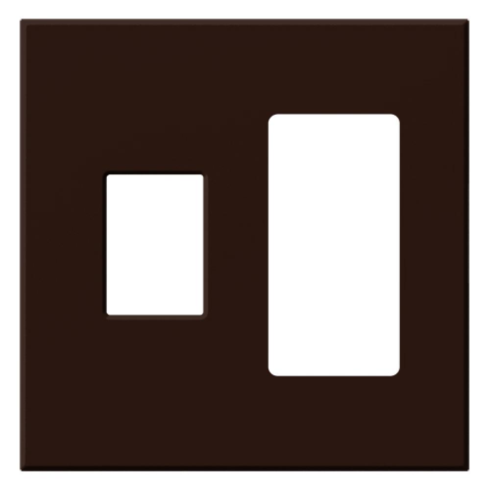 VAREO WALLPLATE 2GNG CONT/RCPT BROWN