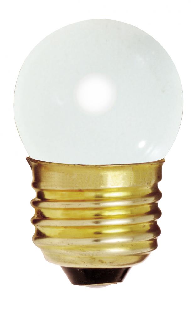 7.5 Watt S11 Incandescent; Gloss White; 2500 Average rated hours; 20 Lumens; Medium base; 120 Volt