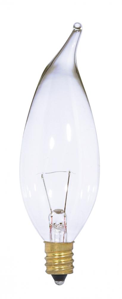 7 Watt CA10 Incandescent; Clear; 1500 Average rated hours; 65 Lumens; Candelabra base; 12 Volt