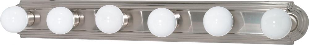 6 Light - 36" Vanity Strip - Brushed Nickel Finish