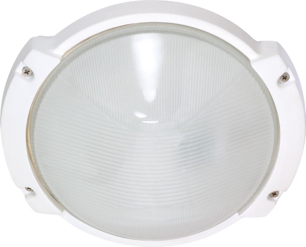 1 Light - 11" Oblong Round Bulkhead - Semi Gloss White Finish