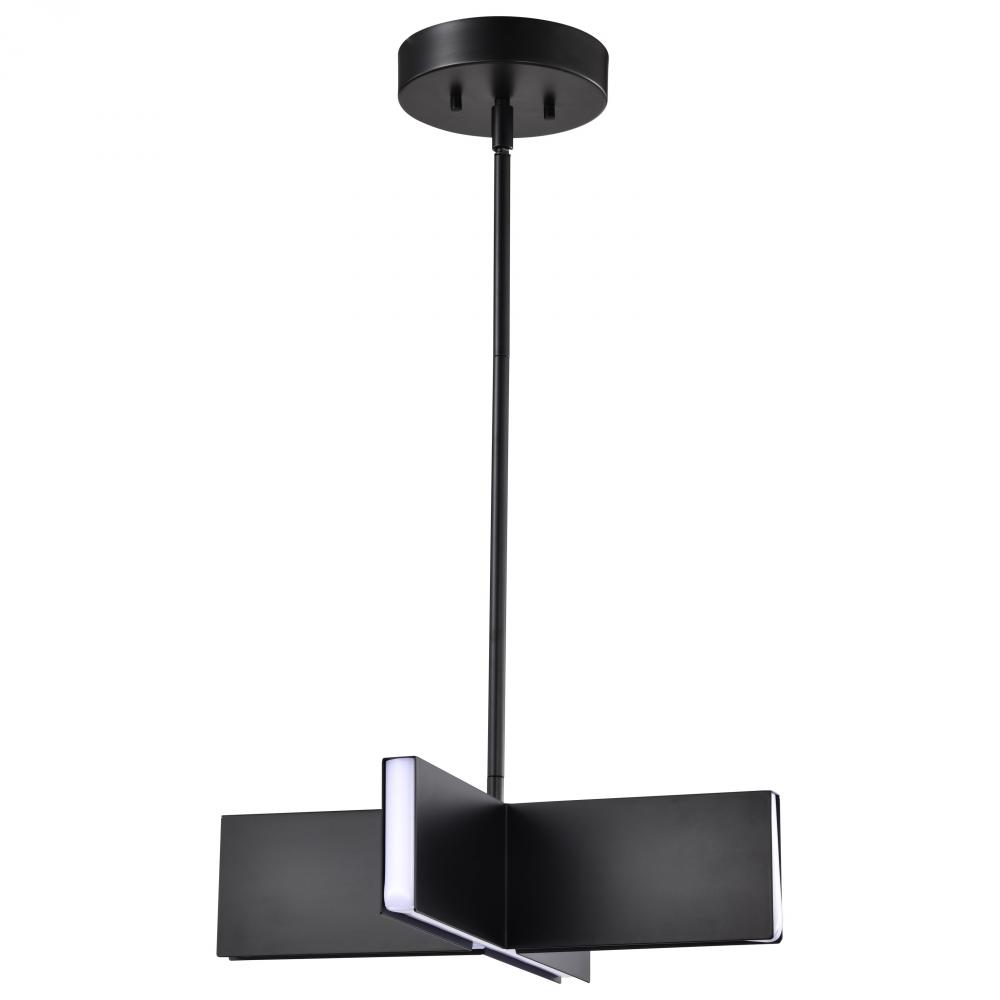 Blaine; 16 Inch LED Pendant; Matte Black; Acrylic Lens