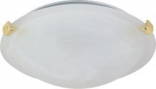 Nuvo 60/274 - 1 Light - 12" Flush with Alabaster Glass - Polished Brass Finish