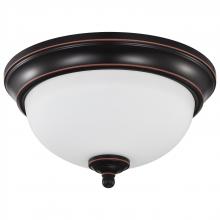 Nuvo 62/1557 - Center Lock 11 Inch LED Flush Mount; 19 Watt; 3000K; Mahogany Bronze Finish; Frosted Glass