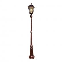  98B101 - Royal Bulb Single Solar Lamp Post - Brushed Bronze Finish