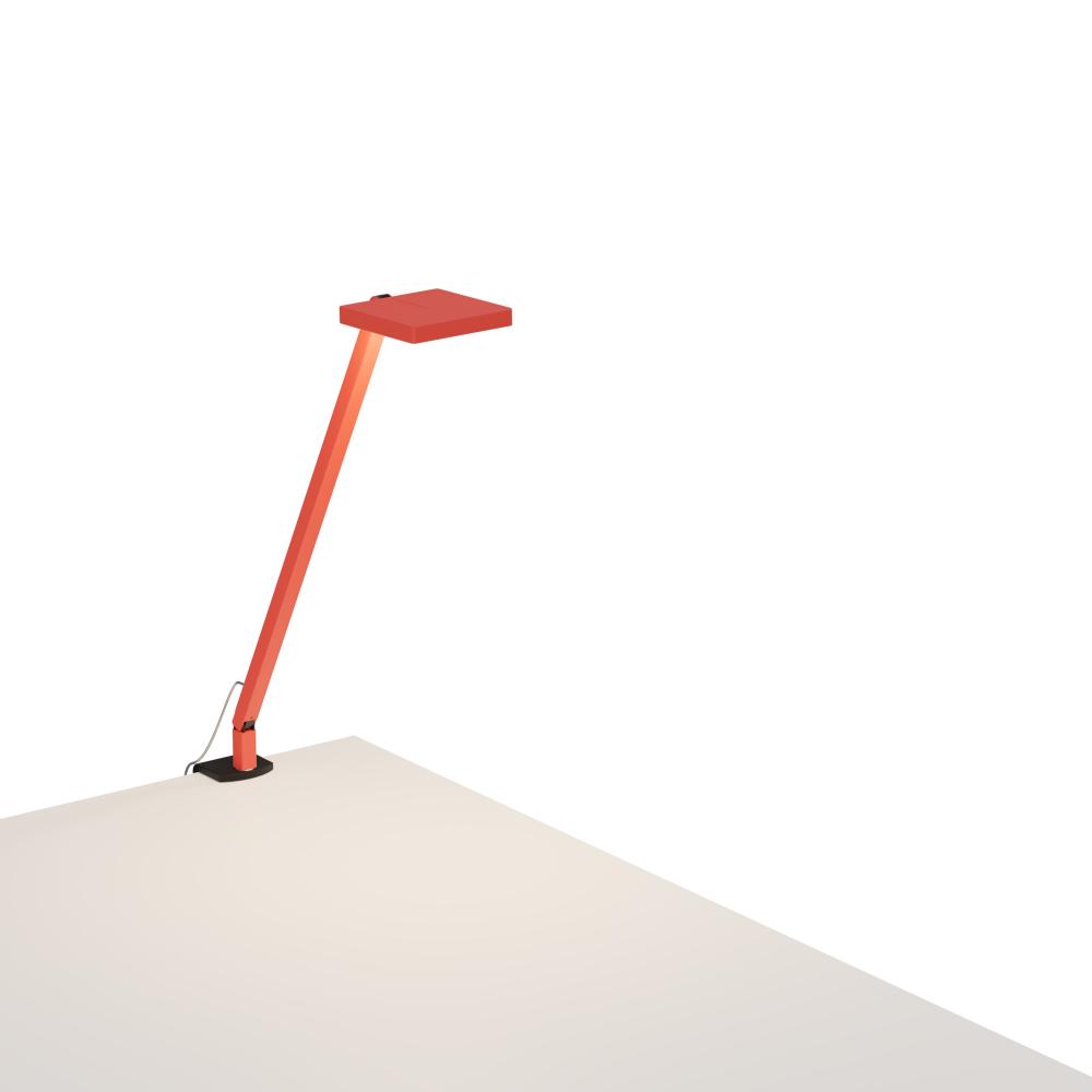 Foccacia Solo Desk Lamp (Matte Fire Red) with Desk Clamp (Matte Black)