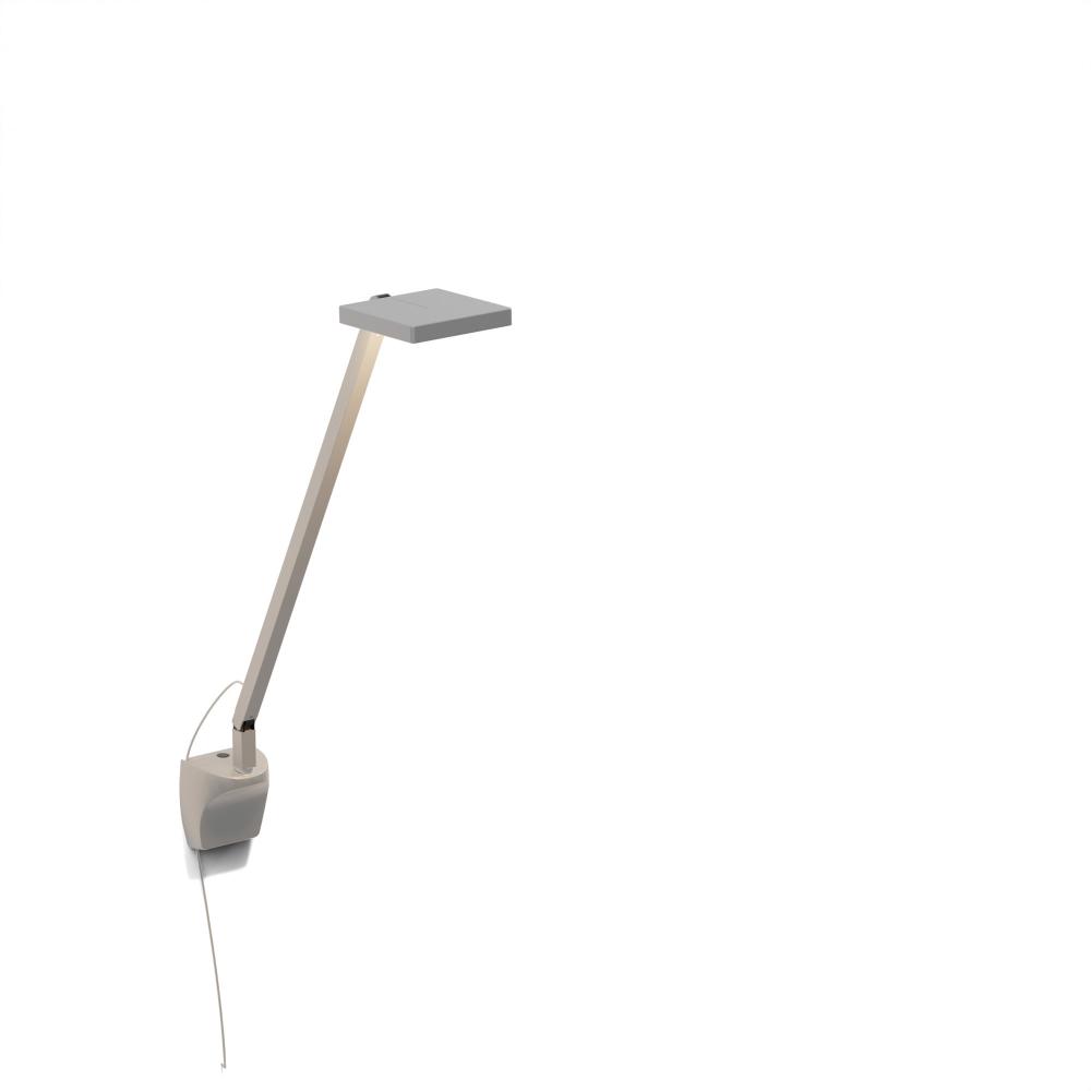 Foccacia Solo Desk Lamp (Silver) with Wall Mount