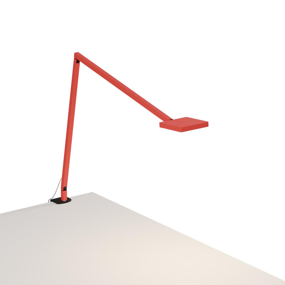 Foccacia Desk Lamp (Matte Fire Red) with Desk Clamp (Matte Black)