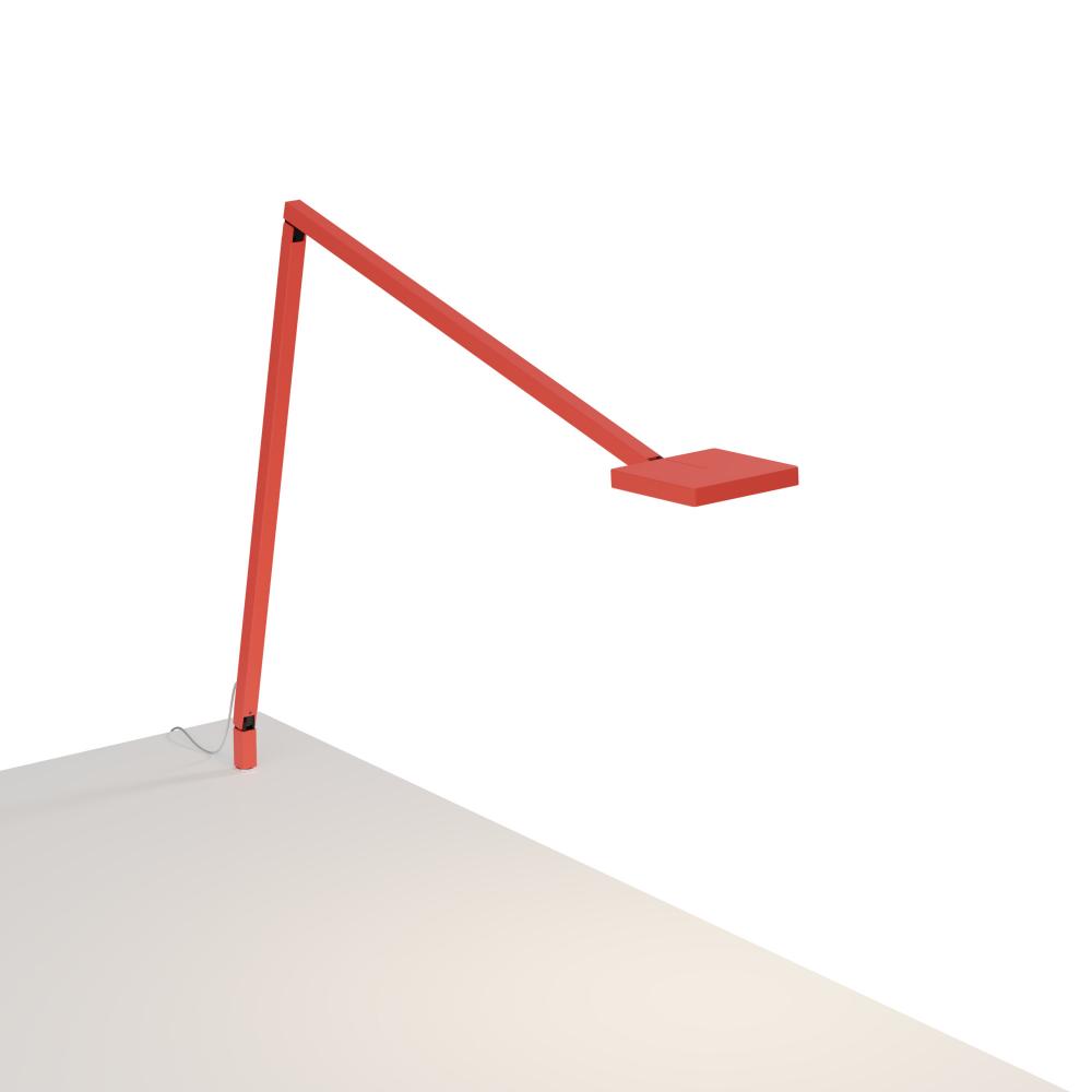 Foccacia Desk Lamp (Matte Fire Red) with Through-Table Mount