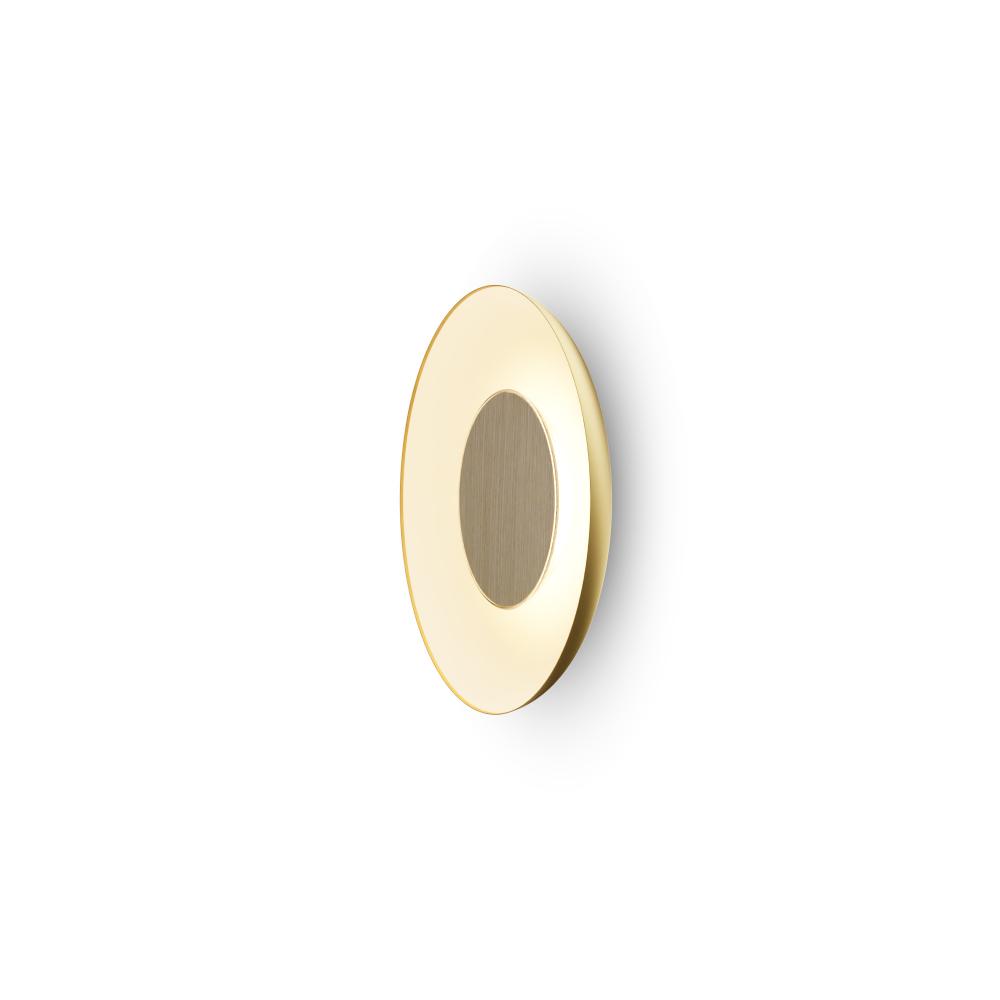 Ramen Wall Sconce 9" (White Oak) with 18" back dish (Gold w/ Matte White Interior)