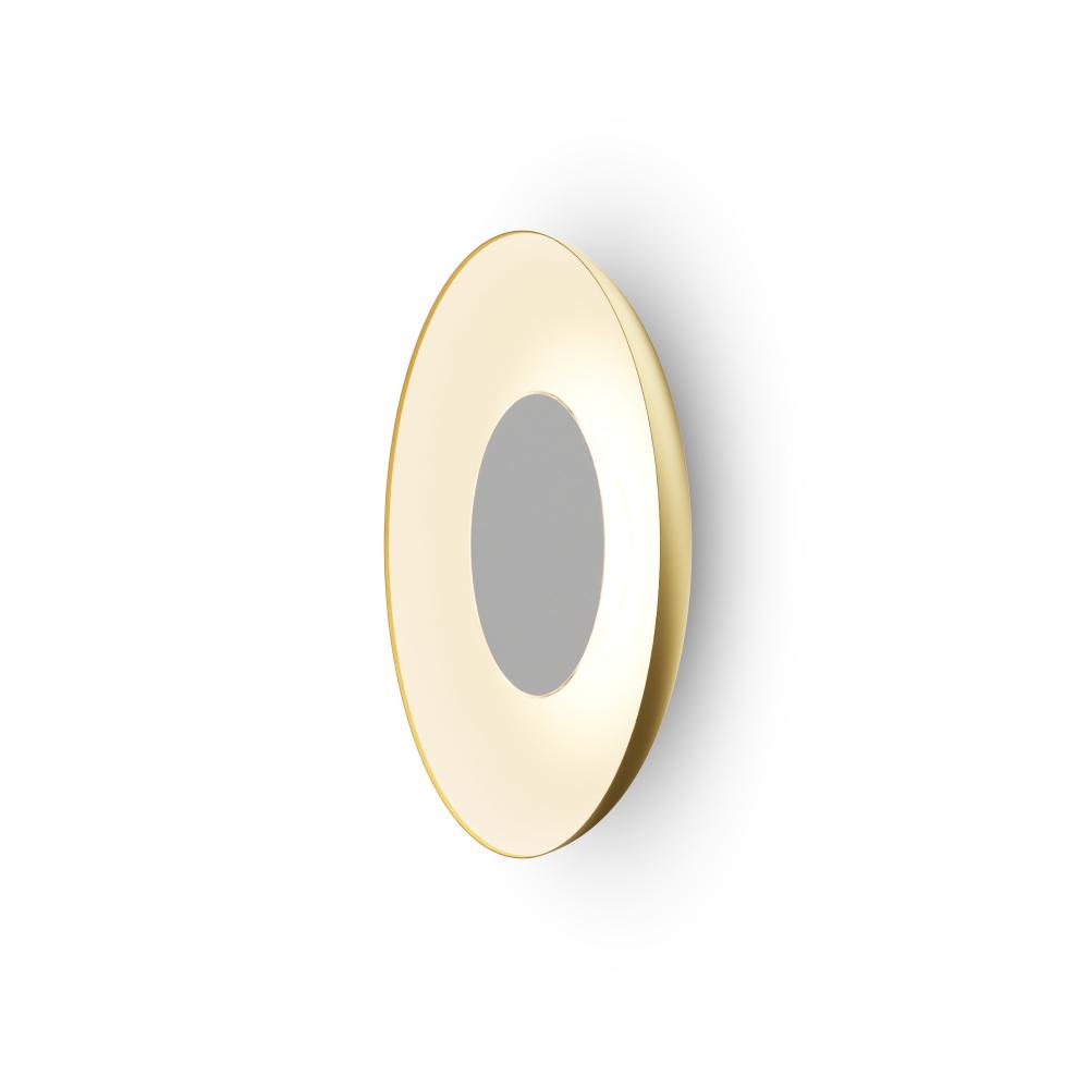 Ramen Wall Sconce 12" (Paintable White) with 24" back dish (Gold w/ Matte White Interior)