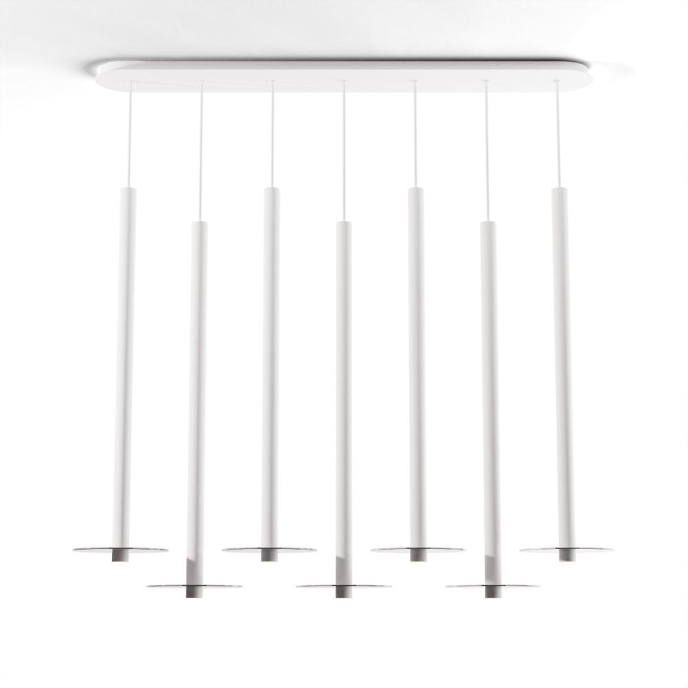 Combi Pendant 36" Linear 7 Combo Matte White with Matte White Canopy