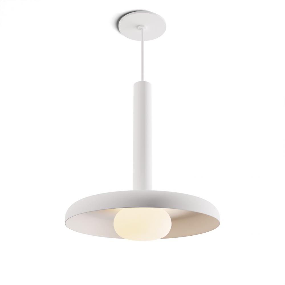 Combi Pendant 12" Single Unit Matte White with Matte White Canopy, 12" shade (Matte White) a