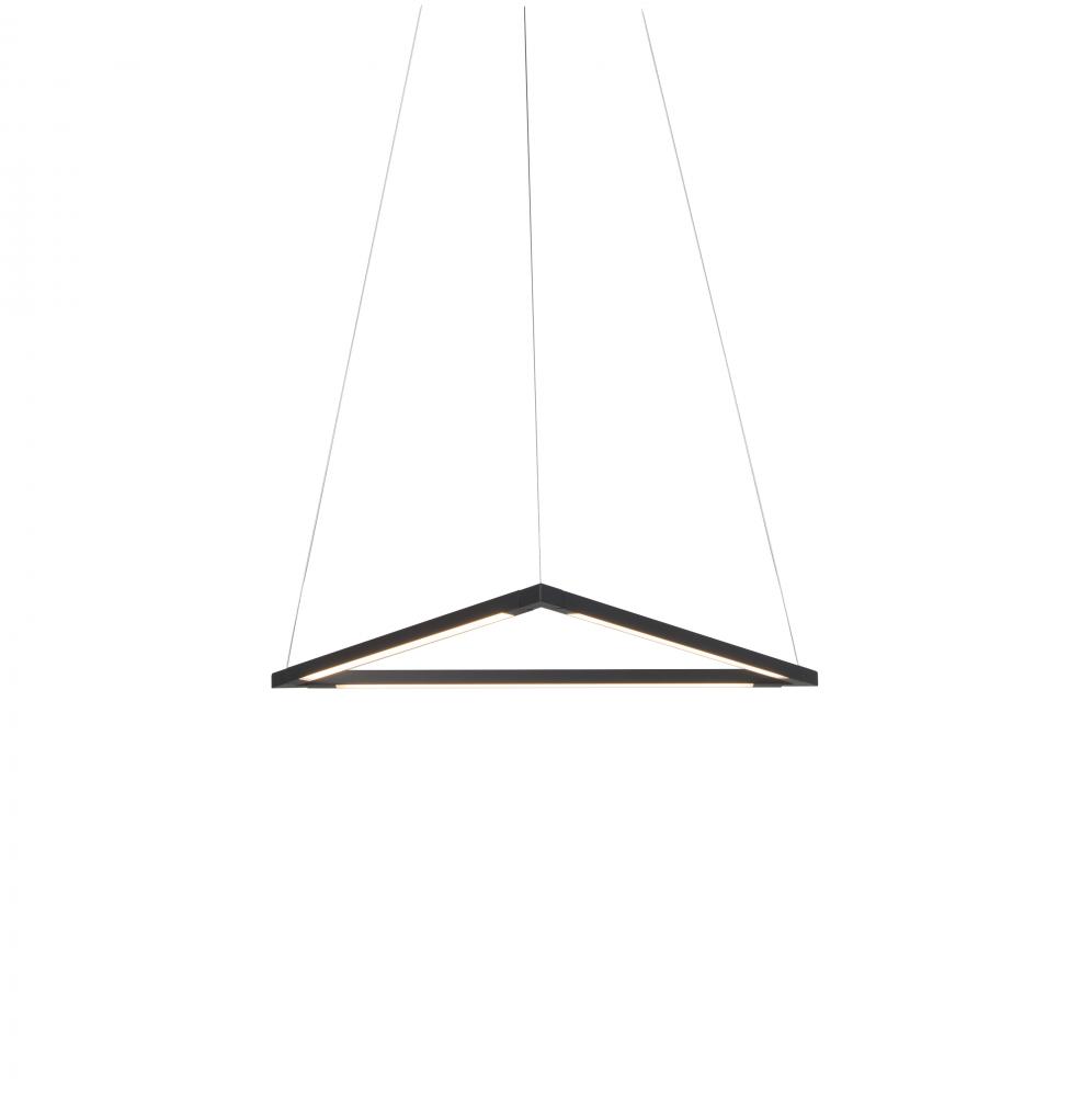 Z-Bar Pendant Small Triangle, Soft Warm, Matte Black, 18&#34; x 16&#34;