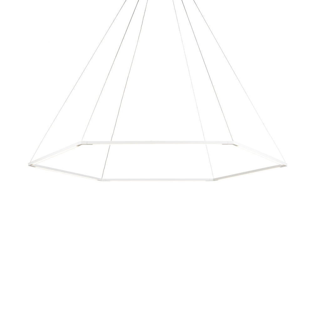 Z-Bar Pendant Medium Honeycomb, Soft Warm, Matte White, 52&#34; x 45&#34;