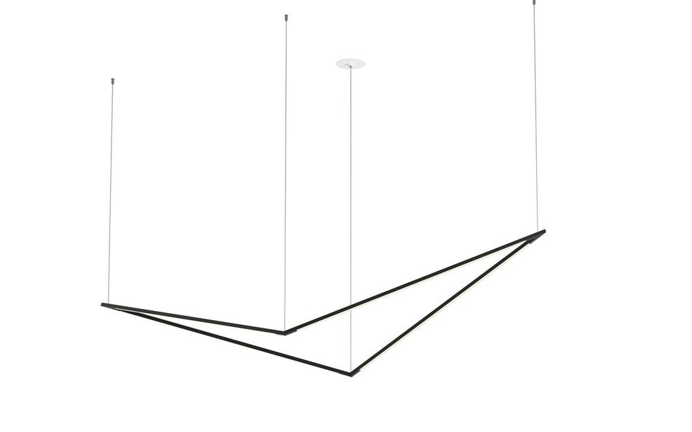 Z-Bar Pendant Large Bird, Matte Black (36&#34; light bars)