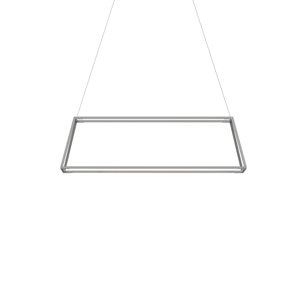 Z-Bar Pendant Rise Small Rectangle, Soft Warm, Silver, 40" x 14" x 12"