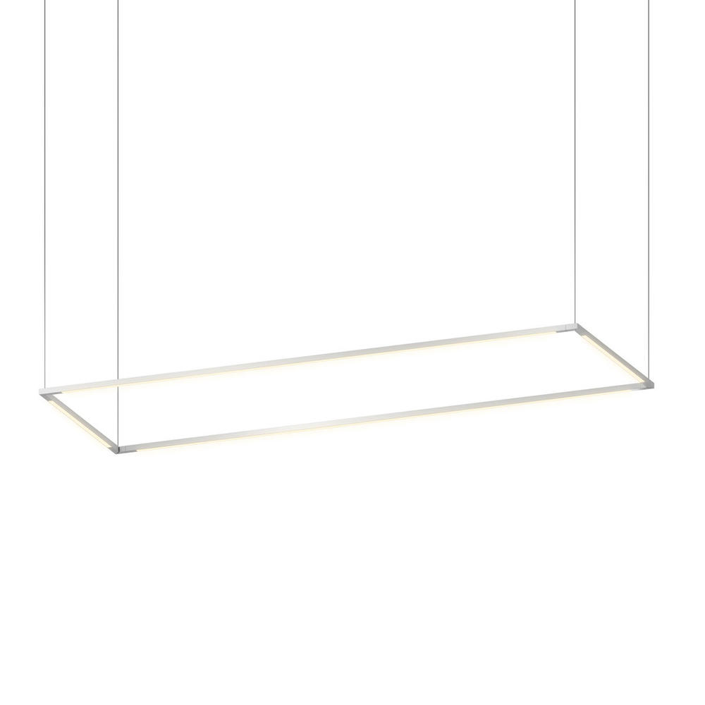 Z-Bar Pendant Large Rectangle, Silver (16&#34;/48&#34; light bars)