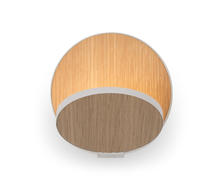 Koncept Inc GRW-S-MWT-WOK-PI - Gravy Wall Sconce - Matte White Body, White Oak plates - Plug-in