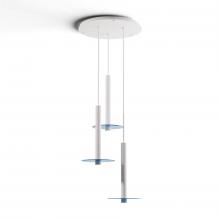 Koncept Inc CMP-C3-S-16-MWT+GBLU9 - Combi Pendant 16" Circular 3 Combo Matte White with Matte White Canopy