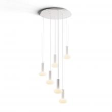  CMP-C6-S-06-MWT+NA+GLB - Combi Pendant 6" Circular 6 Combo Matte White with Matte White Canopy, Glass Ball attachment, Su