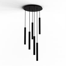 Koncept Inc CMP-C6-S-16-MTB - Combi Pendant 16" Circular 6 Combo Matte Black with Matte Black Canopy, Suspension / Flush Mount