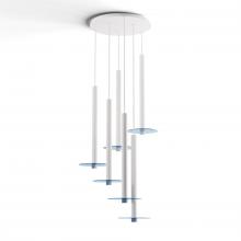 Koncept Inc CMP-C6-S-24-MWT+GBLU9 - Combi Pendant 24" Circular 6 Combo Matte White with Matte White Canopy