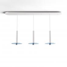 Koncept Inc CMP-L3-S-12-MWT+GBLU9 - Combi Pendant 12" Linear 3 Combo Matte White with Matte White Canopy