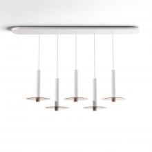  CMP-L5-S-12-MWT+GTEA9 - Combi Pendant 12" Linear 5 Combo Matte White with Matte White Canopy