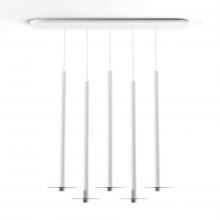 Koncept Inc CMP-L5-S-36-MWT+GDGY9 - Combi Pendant 36" Linear 5 Combo Matte White with Matte White Canopy