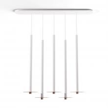  CMP-L5-S-36-MWT+GTEA9 - Combi Pendant 36" Linear 5 Combo Matte White with Matte White Canopy