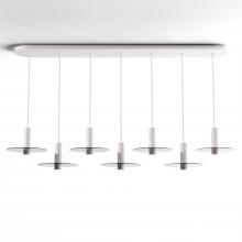  CMP-L7-S-06-MWT+GDGY9 - Combi Pendant 6" Linear 7 Combo Matte White with Matte White Canopy