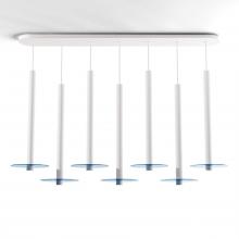 Koncept Inc CMP-L7-S-24-MWT+GBLU9 - Combi Pendant 24" Linear 7 Combo Matte White with Matte White Canopy