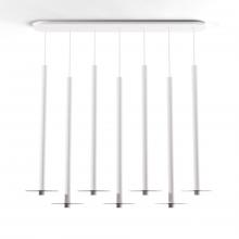 Koncept Inc CMP-L7-S-36-MWT+GDGY9 - Combi Pendant 36" Linear 7 Combo Matte White with Matte White Canopy