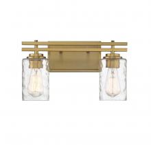 Lighting One US V6-L8-6090-2-322 - Baxter 2-Light Bathroom Vanity Light in Warm Brass