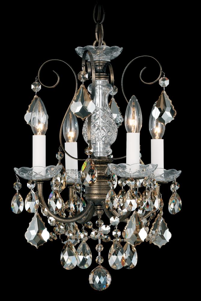 New Orleans 4 Light 120V Chandelier in Heirloom Bronze with Clear Crystals from Swarovski