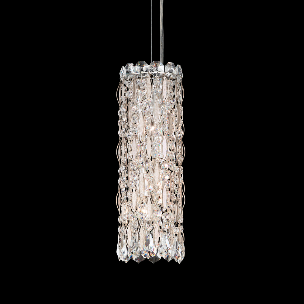 Sarella 3 Light 120V Mini Pendant in Antique Silver with Clear Crystals from Swarovski