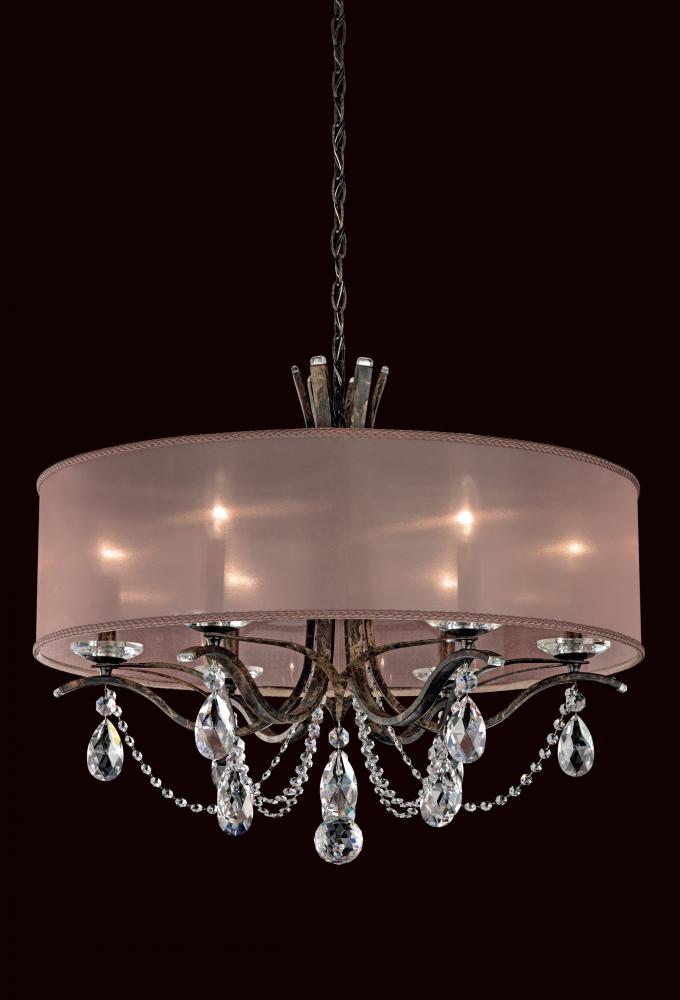 Vesca 6 Light 120V Chandelier in Black with Heritage Handcut Crystal